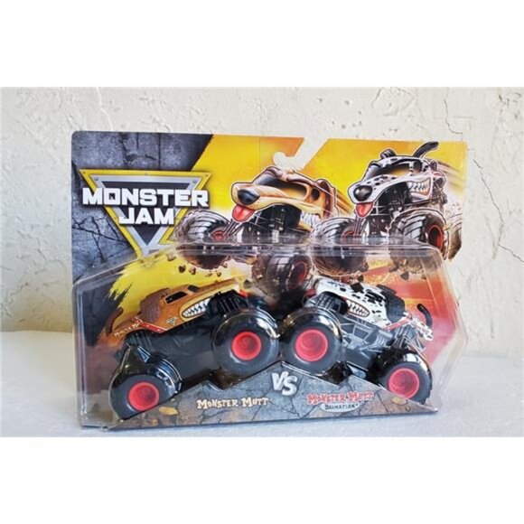 Monster Jam Monster Mutt vs Monster Mutt Dalmatian – 2-Pack Die-Cast Trucks Toys - Picture 1 of 7